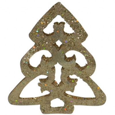 Metalni ukras za jelku zlatna jelkica 10 cm