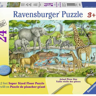Ravensburger Velike podne puzle - Divlje životinje na pojilištu 05542