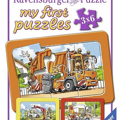 Ravensburger Moje prve puzle 3x6 - Ðubretarac, hitna pomoć i šlep služba 06944