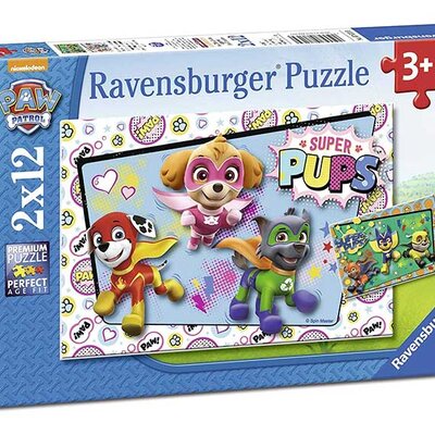 Ravensburger Puzzle 2x12 Paw Patrol - Super Pups 07613