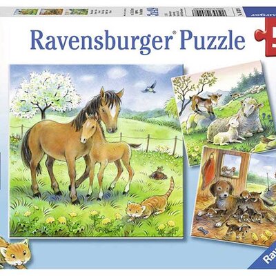 Ravensburger Puzle 3x49 Domaće životinje sa mladuncima 08029
