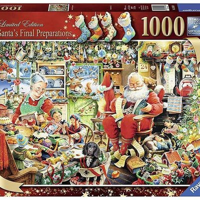 Puzzle 1000 delova - Deda Mrazove poslednje pripreme - Ravensburger 19558