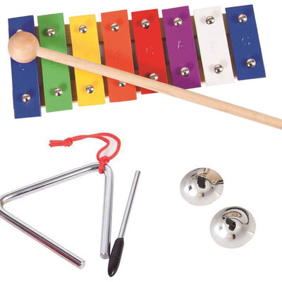 Set dečijih instrumenata - metalofon, triangl i činele PK09