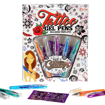 Gel olovke za tetovažu sa šljokicama Toi-Toys Tattoo Gel Pens 45622