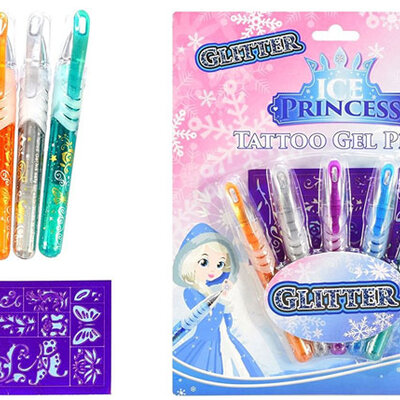 Gel olovke za tetovažu sa šljokicama Toi-Toys Ice Princess 45650A
