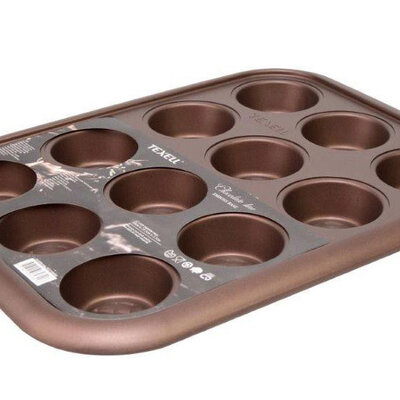 Modla za mafine i projice Texell Chocolate TPCH-M240, 12 rupa