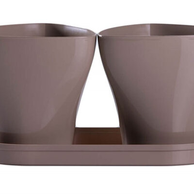 Saksije za cveće sa tacnom Jazz Mix and Play Bež