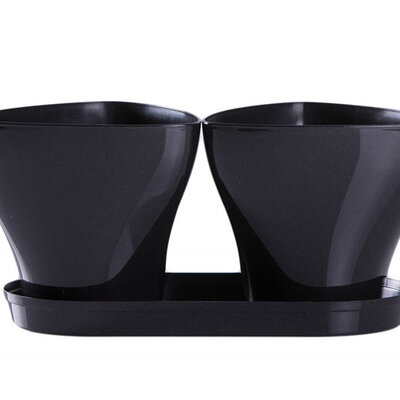 Saksije za cveće sa tacnom Jazz Mix and Play Crna