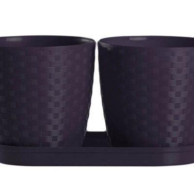 Saksije za cveće sa tacnom Inspira Mix and Play Crna