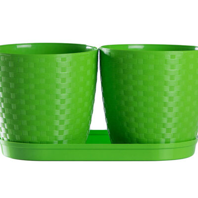 Saksije za cveće sa tacnom Inspira Mix and Play Zelena