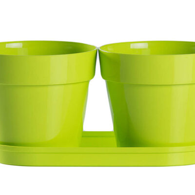 Saksije za cveće sa tacnom Frajle Mix and Play Svetlo zelena