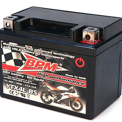 Akumulator za manje SUS motore BPM AGM VRLA YTX4L-BS 12V 4Ah