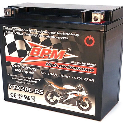 Akumulator za manje SUS motore BPM YTX20L-BS 12V 18Ah