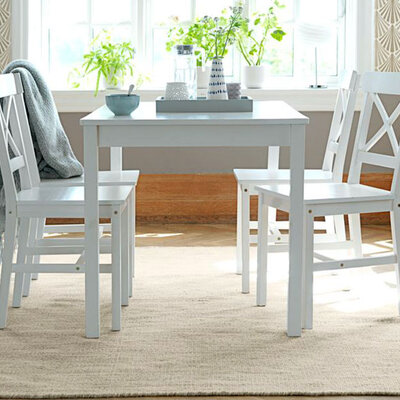 Trpezarijska Garnitura Ejby White - 4 Stolice i Sto