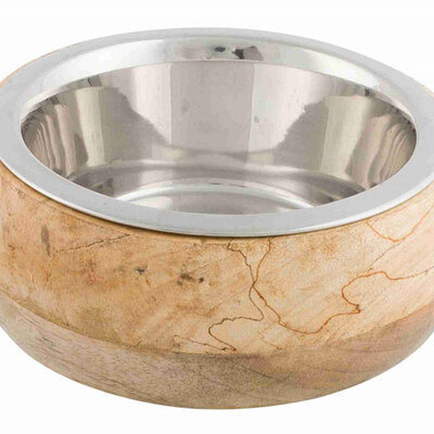 Inox činija 0.75l sa drvenom oblogom - za pse Trixie 24826