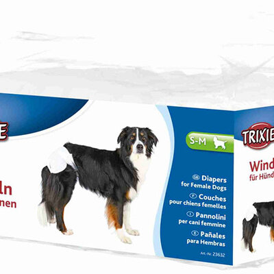 Pelene za ženske pse - veličina S-M - 12 komada Trixie 23632