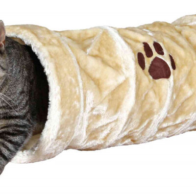 TRIXIE Igračka za mačke TUNEL šuškavac od pliša ŠAPICA bež