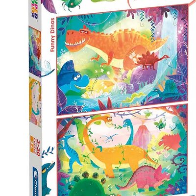 Puzzle slagalice 2x20 delova Zabavni dinosaurusi Clementoni 24755