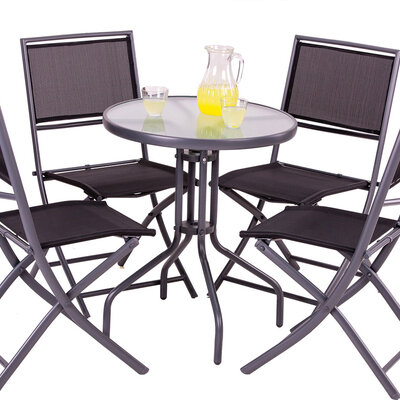 Baštenska Garnitura Lipando 4 Sklopive Stolice i Sto