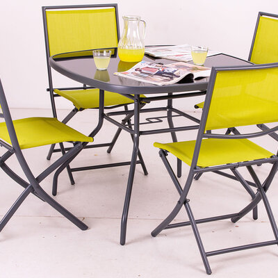 Baštenska Garnitura Faroli Yellow - 4 Sklopive Stolice i Sto
