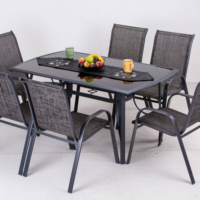 Garnitura Za Sedenje Caracas - 6 Stolica i Sto Sa Staklom