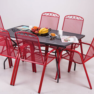 Baštenski Komplet - 6 Stolica i Veliki Sto - Sigrid Red