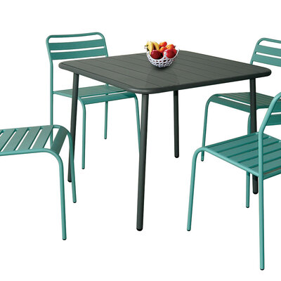 Metalna Baštenska Garnitura Simz Blue-Grey - 4 Stolice i Sto