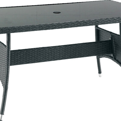 Veliki Baštenski Sto Od Wicker Ratana i Stakla