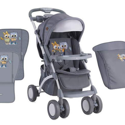 LORELLI Kolica APOLLO Grey Baby Owls + Torba za mame