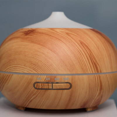 Ovlaživač vazduha Aroma difuzor u boji drveta sa LED osvetljenjem