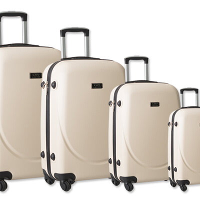 Komplet 4 ABS kofera Sanremo biserno bela