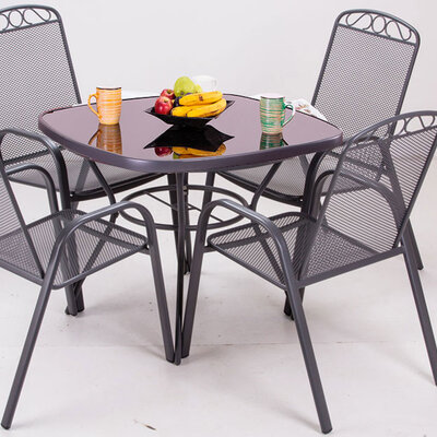 Garnitura Za Terase i Dvorišta Ronin - 4 Stolice i Sto Sa Staklom