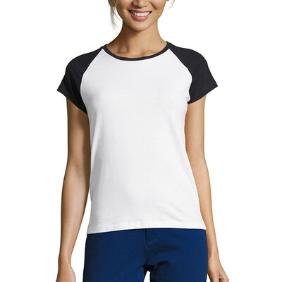 Sols Ženska majica sa kratkim rukavima Milky white/navy veličina L 11195