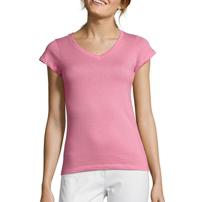 Sols Ženska majica V izrez Moon Orchid Pink veličina 3XL 11388