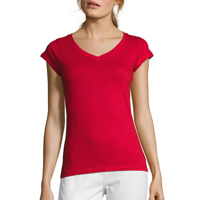 Sols Ženska majica V izrez Moon Red veličina L 11388