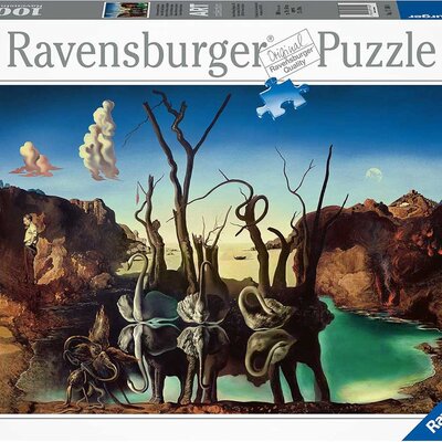 Puzzle 1000 delova Salvador Dali Slonovi koji se ogledaju u labudovima Ravensburger 17180