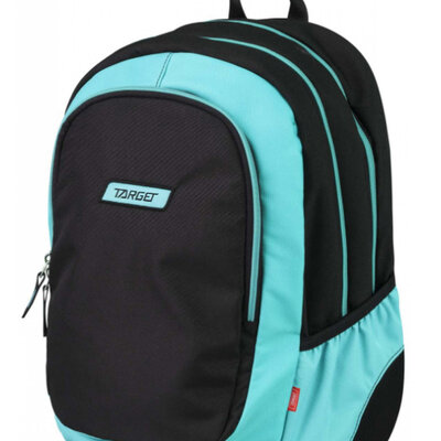 TARGET 3 ZIP - Ranac za školu LARGE BLACK FLUO Blue Cosmos 21296