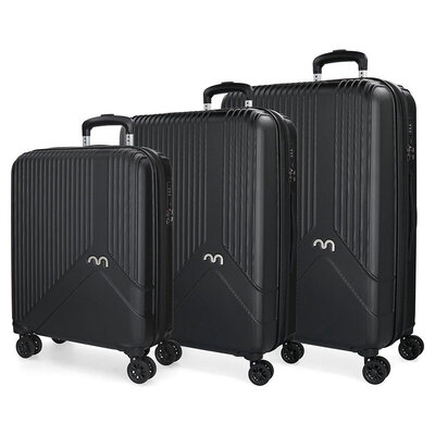 Koferi Movom Trendy Black Set 55cm-67cm-76cm 58194
