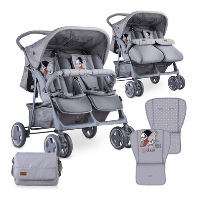 LORELLI Kolica za blizance TWIN Grey Cool Cat