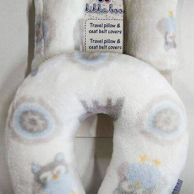 KIKKA BOO Dečiji jastuk set za putovanje BLUE OWLS