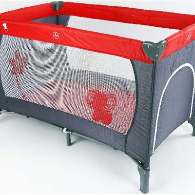 BBO Prenosivi krevetac 1 nivo 8069V1 sivo-crvena