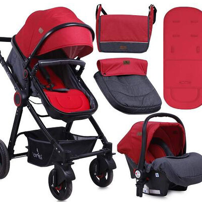 LORELLI Kolica za bebe ALEXA SET Black and Red