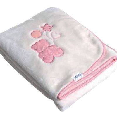 KIKKA BOO Ćebence za bebe LUXURY My Little Bear - sa vezom - Pink 31103020025