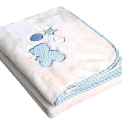 KIKKA BOO Ćebence za bebe LUXURY My Little Bear - sa vezom - Blue 31103020027