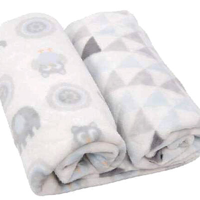 KIKKA BOO Ćebence za bebe GIFT SET CORAL FLEECE Blue Owls 31103020036