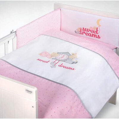 KLUPS Posteljina za bebe SET 5 delova SWEET DREAMS Pink C-5/K314