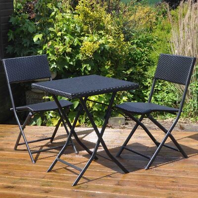 Sklopiva baštenska garnitura Sto i dve stolice 001 Braon