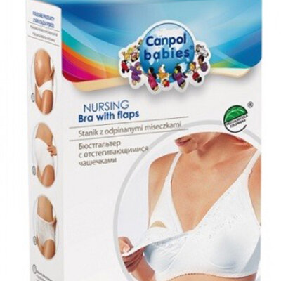 CANPOL Grudnjak za dojilje CLASSIC beli 85DD