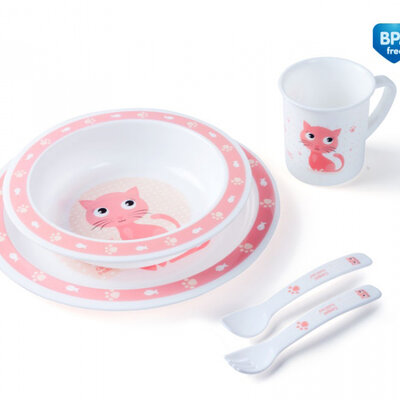 CANPOL Bebi set za hranjenje 4/401 CAT roze