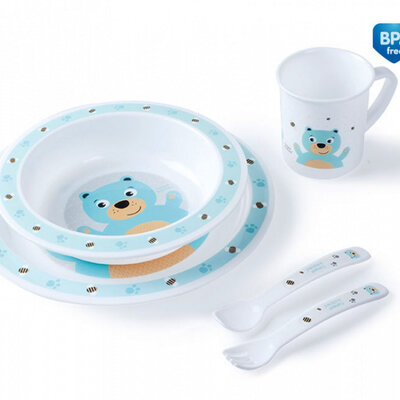 CANPOL Bebi set za hranjenje 4/401 BEAR tirkiz